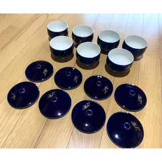 アリタヤキ(有田焼)の◆【昭和レトロ】茶器 湯呑み茶碗 茶道具 有田焼 瑠璃釉 金襴手 蓋 まとめ売り(食器)