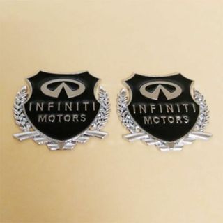 ニッサン(日産)のINFINITI  インフィニティ　エンブレムステッカー　シルバー　２枚セット(車外アクセサリ)