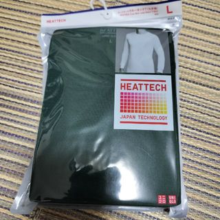 ユニクロ(UNIQLO)の63 ユニクロ　ヒートテック　クールネックＴ九分袖　ダークグリーン(Tシャツ/カットソー(半袖/袖なし))