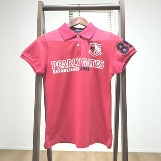 PEARLY GATES - パーリーゲイツ　半袖ポロシャツ レディース 赤 レッドゴルフ　ウェア　М