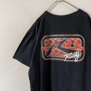 ラスティ(RUSTY)のL1 RASTY tシャツ 半袖　黒　Ｌメンズ 古着(Tシャツ/カットソー(半袖/袖なし))