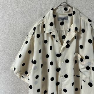 L1ドット柄シャツ　水玉柄　半袖　ゆったりMメンズ オープンカラー(Tシャツ/カットソー(半袖/袖なし))