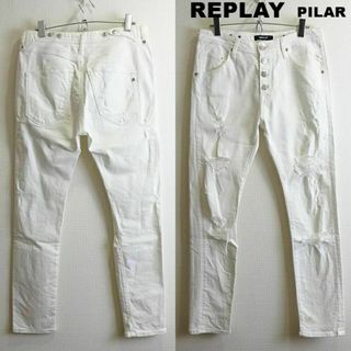 リプレイ(Replay)のリプレイ　PILAR　W76cm　ボーイズフィットデニム　ストレッチ　ホワイト(デニム/ジーンズ)