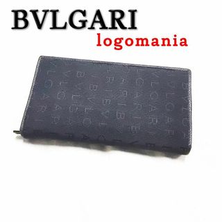 ブルガリ(BVLGARI)のブルガリ BVLGARI ロゴマニア 長財布 フラップ キャンバス ブラック(財布)