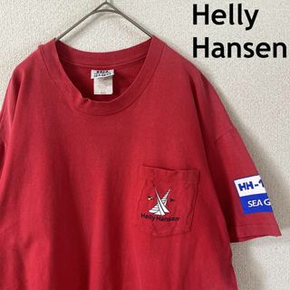 ヘリーハンセン(HELLY HANSEN)のL1ヘリーハンセン90s tシャツ 半袖　USA製ヨットロゴ　胸ポケットＬメンズ(Tシャツ/カットソー(半袖/袖なし))