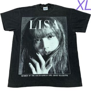 BLACKPINK ブラックピンク　リサ　LiSA　Tシャツ　黒 XL(Tシャツ/カットソー(半袖/袖なし))