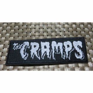 長方形▼黒白銀◆新品ザ・クランプス■THE CRAMPSアメリカUS刺繍ワッペン(ミュージシャン)