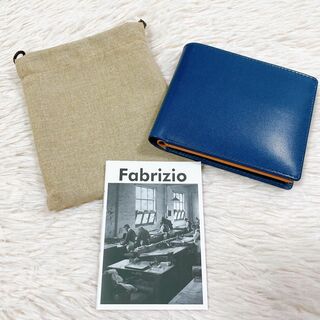 ファブリツィオ 財布 メンズ 二つ折り財布 本革 プレゼント 父の日 誕生日 青(折り財布)
