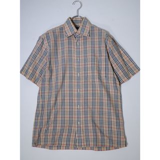 BURBERRY LONDON/バーバリー ロンドン メッシュ織地 ノバチェックコットン半袖シャツ【S】【MSHA75116】(その他)