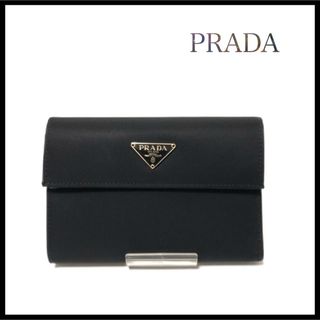 PRADA - 【美品】PRADA プラダ　ナイロン　三つ折り財布　三角プレート