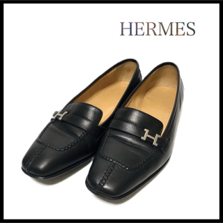 エルメス(Hermes)の【美品】HERMES エルメス　ローファー　パンプス　H金具　35(ローファー/革靴)