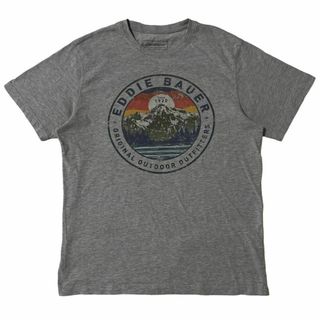 エディーバウアー(Eddie Bauer)のエディーバウアー 半袖Tシャツ サークルロゴ グレー US古着 x90(Tシャツ/カットソー(半袖/袖なし))