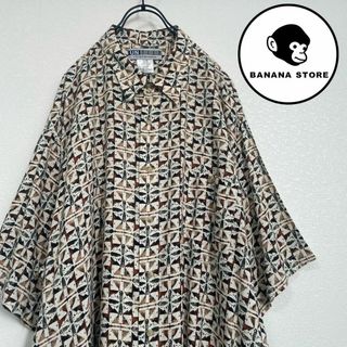 ビッグシルエット 柄シャツ 総柄 レーヨン100% テロ感(Tシャツ/カットソー(半袖/袖なし))