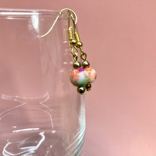 キャンディジェイド 一粒フックピアス イヤリング 8mm　G　#5 (イヤリング)