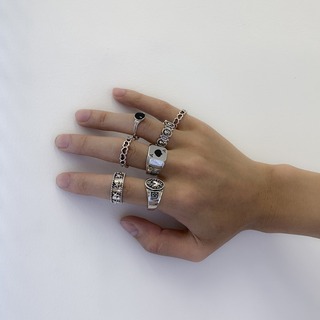 【売れてます】メンズ 指輪 シルバーリング 韓国 アンティーク エース(リング(指輪))
