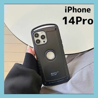 iPhone14Pro ケース　耐衝撃　ブラック　レディースメンズ