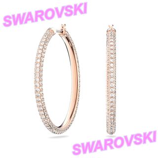 スワロフスキー(SWAROVSKI)のSWAROVSKI★stone★フープピアス★ローズゴールド★ピンクゴールド(ピアス)