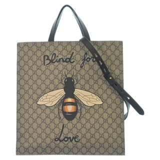 グッチ(Gucci)のGUCCI グッチ トートバッグ - ベージュx茶(総柄) 【古着】【中古】(トートバッグ)