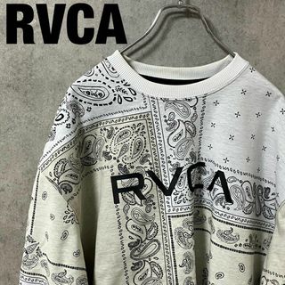 RVCA - ルーカ　スウェット　トレーナー　グレー　M ペイズリー　総柄　ビッグロゴ