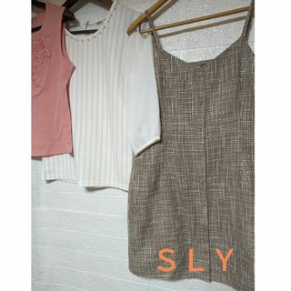 スライ(SLY)の匿名配送＊SLY（M）レディース麻風ミニワンピース（脇ファスナー）(ミニワンピース)