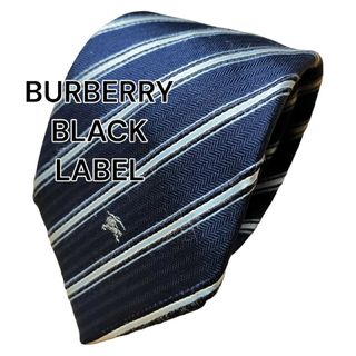 バーバリーブラックレーベル(BURBERRY BLACK LABEL)の【BURBERRY BLACK LABEL】ネイビー系　ストライプ　日本製(ネクタイ)