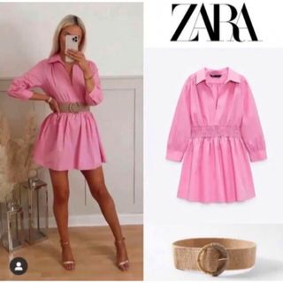 ザラ(ZARA)のZARA ザラ　シャツ　ミニ　ワンピース  チュニック(ミニワンピース)