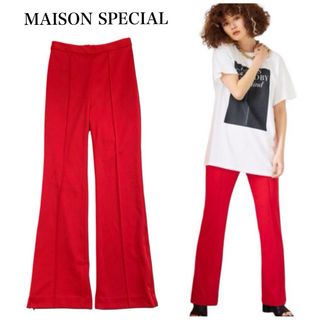 MAISON SPECIAL - 美品 メゾンスペシャル フレア パンツ 履き心地抜群 ストレッチ レッド M