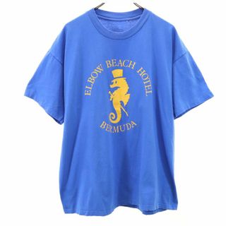 オールド 80s 90s 半袖 Tシャツ ブルー系 OLD メンズ(Tシャツ/カットソー(半袖/袖なし))