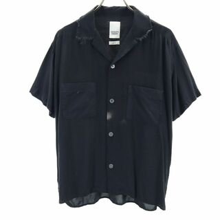 イエスタデイズトゥモロウ 日本製 半袖 オープンカラーシャツ S 黒 YSTRDY'S TMRRW メンズ(シャツ)