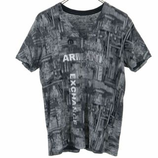 アルマーニエクスチェンジ(ARMANI EXCHANGE)のアルマーニエクスチェンジ 総柄 半袖 Vネック Tシャツ XS グレー系 ARMANI EXCHANGE メンズ(Tシャツ/カットソー(半袖/袖なし))