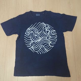 ブルーブルー(BLUE BLUE)の美品☆BLUE BLUE インディゴ染めTシャツ 4 日本製 ブルーブルー(Tシャツ/カットソー(半袖/袖なし))