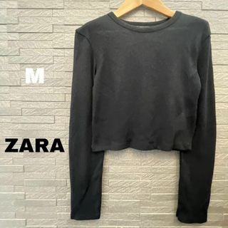 ZARA - ザラ ZARA 薄手 トップス　長袖 シアー トップス シースルー ブラック M