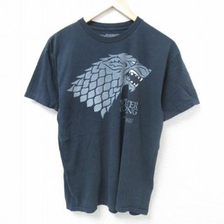 L★古着 半袖 Tシャツ メンズ ドラマ ゲームオブスローンズ コットン クルーネック 黒 ブラック 24jun03 中古(Tシャツ/カットソー(半袖/袖なし))