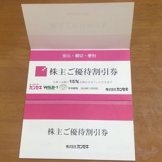 最新 カンセキ 株主優待券 15%割引券 20枚セット