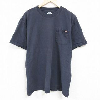 ディッキーズ(Dickies)のXL★古着 ディッキーズ Dickies 半袖 ブランド Tシャツ メンズ ワンポイントロゴ 胸ポケット付き 大きいサイズ コットン クルーネック 濃グレー 24jun03 中古(Tシャツ/カットソー(半袖/袖なし))