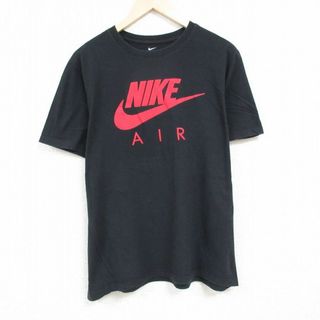 ナイキ(NIKE)のXL★古着 ナイキ NIKE 半袖 ブランド Tシャツ メンズ ビッグロゴ 大きいサイズ コットン クルーネック 黒 ブラック 24jun03 中古(Tシャツ/カットソー(半袖/袖なし))