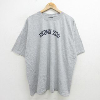 XL★古着 MVスポーツ 半袖 ビンテージ Tシャツ メンズ 00年代 00s BRONX 200 大きいサイズ コットン クルーネック グレー 霜降り 24jun03 中古(Tシャツ/カットソー(半袖/袖なし))