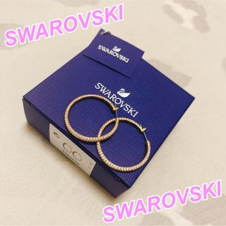 スワロフスキー(SWAROVSKI)のSWAROVSKI★stone★フープピアス★ローズゴールド★ピンクゴールド(ピアス)