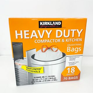 カークランド(KIRKLAND)のカークランドシグネチャー ひも付きゴミ袋 68L x 70枚 白(日用品/生活雑貨)