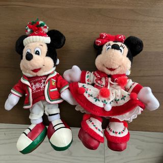 ミニーマウス(ミニーマウス)のレア2019クリスマス限定ミニーマウスぬいぐるみバッジぬいばミッキーマウス(ぬいぐるみ)