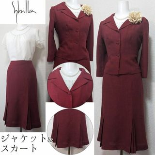 シビラ(Sybilla)の⁑【美品】シビラ　セレモニースーツ　やや暗めの赤　ショート丈ジャケット(スーツ)