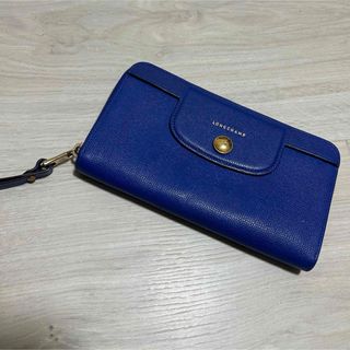 ロンシャン(LONGCHAMP)の中古美品！LONGCHAMP　ロンシャン　長財布　レザー　財布　ウォレット(財布)