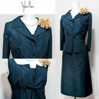 シビラ(Sybilla)の⁑【美品】シビラ　 セレモニースーツ　グリーン　華やかなシャンタン生地(スーツ)