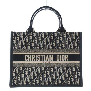 クリスチャンディオール(Christian Dior)のDIOR/ChristianDior(ディオール/クリスチャンディオール) トートバッグ ブックトートミディアムバッグ/旧スモール M1324CZBB_M928 アイボリー×ネイビー ジャガード×カーフスキン (トートバッグ)