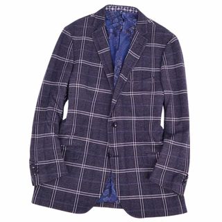 エトロ(ETRO)の美品 エトロ ETRO テーラードジャケット シングル チェック柄 裏ペイズリー柄 カシミヤ コットン シルク メンズ 60(3XL)(テーラードジャケット)