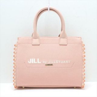 ジルバイジルスチュアート(JILL by JILLSTUART)のJILL by JILLSTUART(ジルバイジルスチュアート) トートバッグ美品  - ピンク×白 刺繍/ビーズ キャンバス×レザー(トートバッグ)