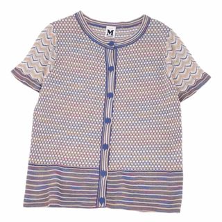 ミキハウス(mikihouse)の美品 ミッソーニ MISSONI ニット サマーニット カーディガン ショートスリーブ トップス レディース 46 マルチカラー(カーディガン)