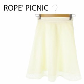 ロペピクニック(Rope' Picnic)のロペピクニック スカート ひざ丈 レース 花柄 36 白 220830AO19A(ひざ丈スカート)