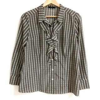 ダックス(DAKS)のDAKS(ダックス) 長袖シャツブラウス サイズ38 L レディース - アイボリー×黒×ベージュ フリル(シャツ/ブラウス(長袖/七分))