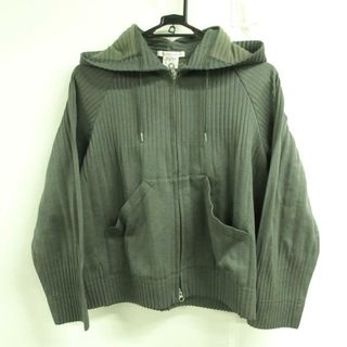 プリーツプリーズイッセイミヤケ(PLEATS PLEASE ISSEY MIYAKE)のPLEATS PLEASE(プリーツプリーズ) パーカー サイズ3 L レディース - グリーングレー 長袖/ジップアップ/プリーツ(パーカー)